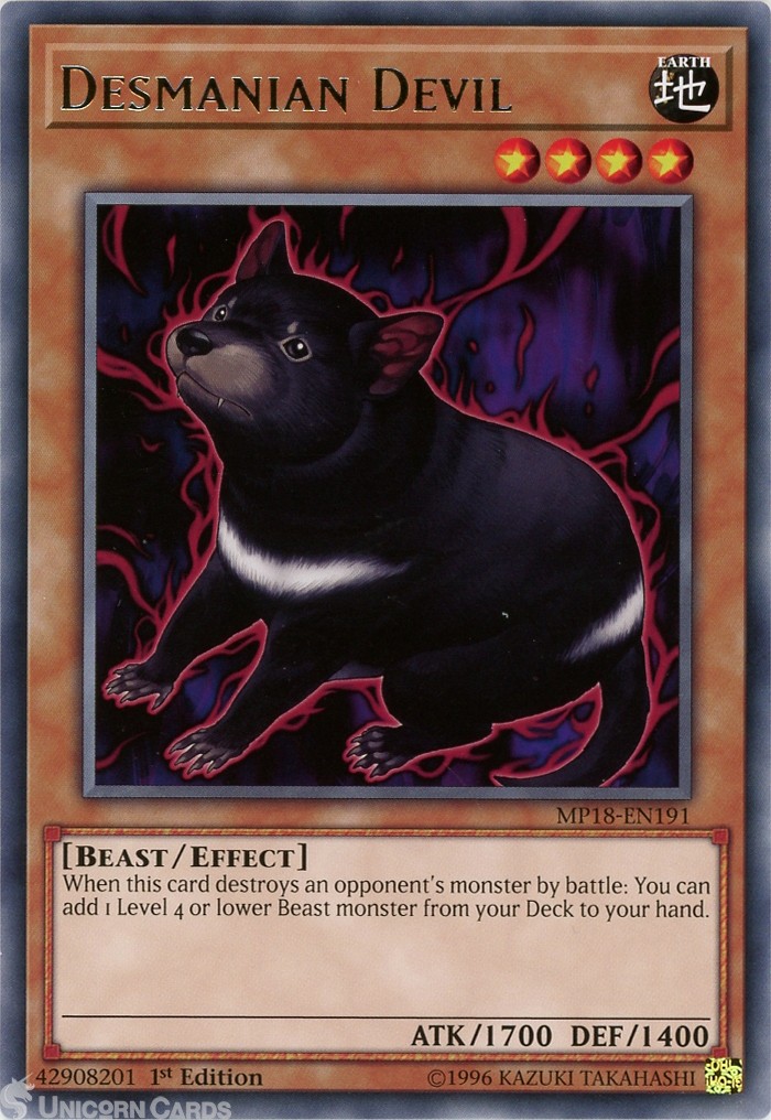MP18-EN191 Desmanian Devil Rare 1st Edition Mint YuGiOh Card