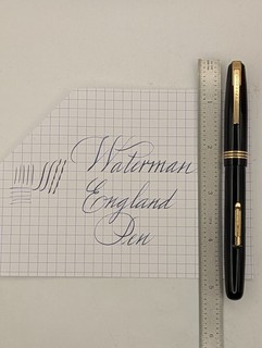 Pluma Estilográfica English Waterman Negra Oro Suave 14k Plumín Restaurada