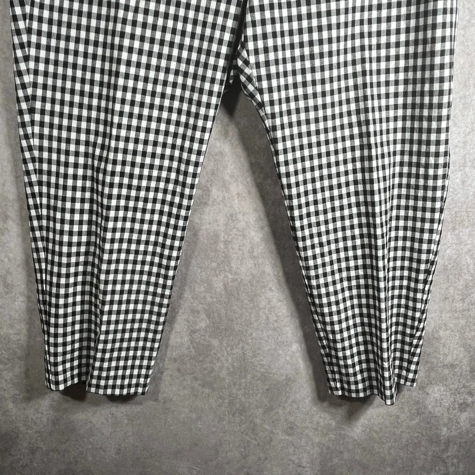 Karen Kane Cropped Pants Womens Size 3X Black White Gingham High Rise Pull On - Image 3 of 4