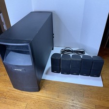 BOSE ACOUSTIMASS HOME THEATER SPEKER SYSTEM BLACK Works
