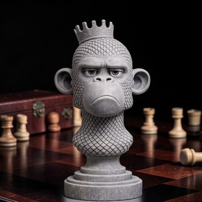 Royal Monkey King Silicone Mold,Crowned Ape Figurine Mould for Soap Resin Candle
