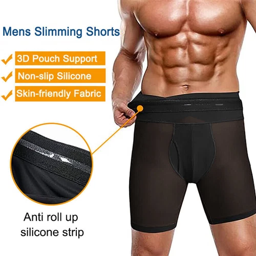 US Herren High Waist Kompression Boxershorts Bauch Slim Mieder Hose Body Shaper - Bild 10 von 30