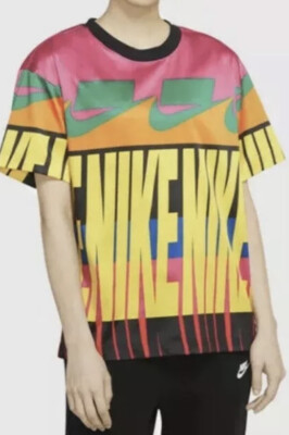 Nike Sportswear Women's Multi Color All Over Print T Shirt Size