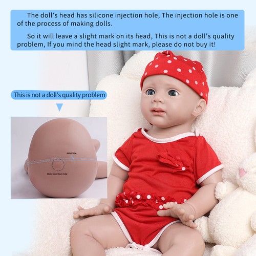 IVITA 20"" Silicona Completa Bebé Niña Hecho a Mano Recién Nacido Bebé Niños Regalo de Navidad - Imagen 4 de 12