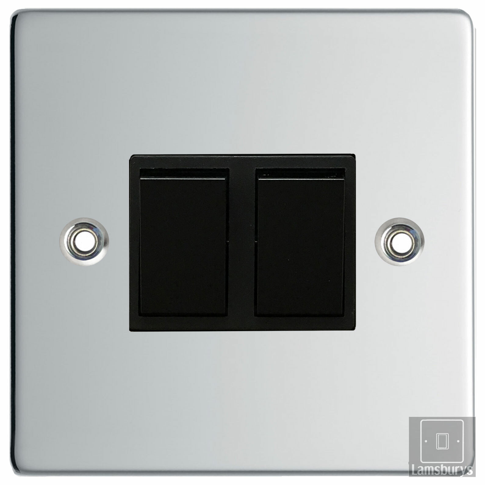 Volex Flat Polished Mirror Chrome Steel Light Switches and Electrical