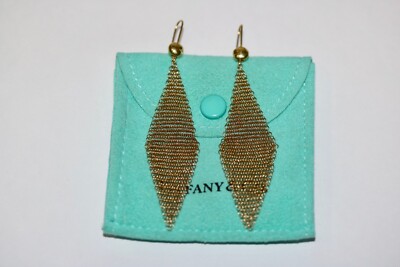 18K Yellow Gold Tiffany & Co. 1981 Elsa Peretti Mesh Dangle
