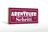 Holzschild Spruch 27X10 Cm Abenteuer Beginnt Mit Einem Deko Schild Wooden Sign