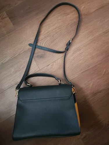 DUNE LONDON Snakeskin Crossbody Shoulder Handbag Adj. Strap Black & Gold - Picture 3 of 12