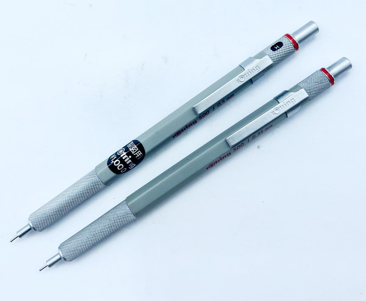 Rare grey Color Rotring 500 Mechanical Pencil 0.35mm 0.3mm & 0.5mm Knurled  Grip