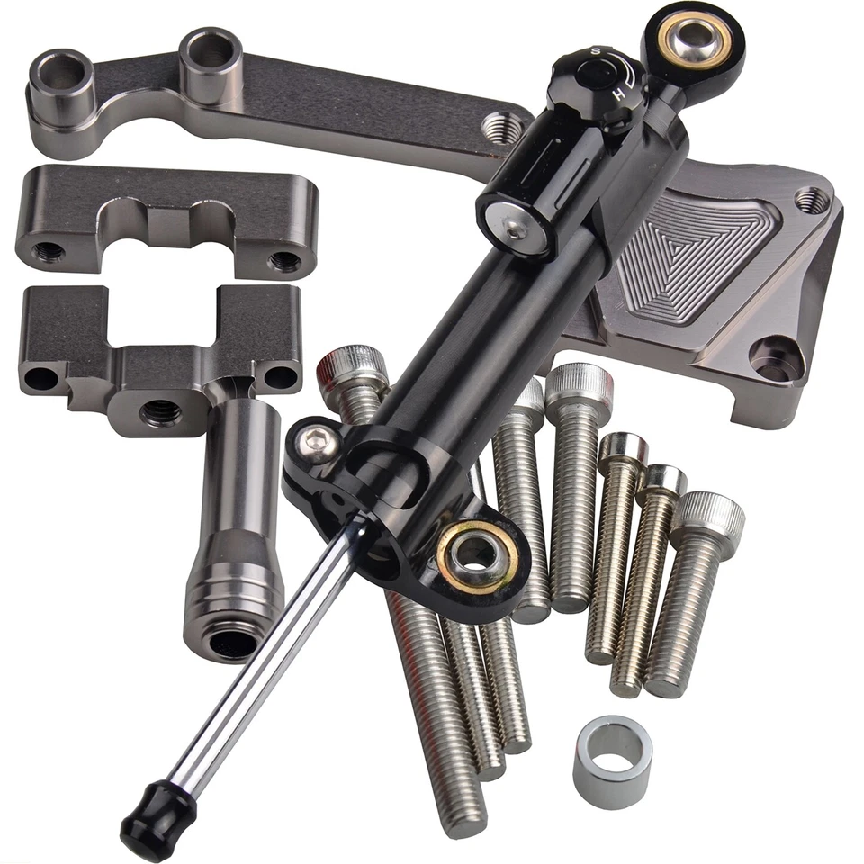 Amortiguador estabilizador de dirección CNC y soporte para Kawasaki Ninja300 EX300 2013-2017 Foto 4 de 4