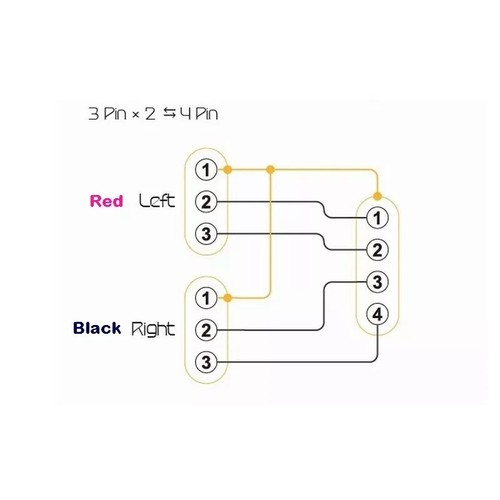 Mini-XLR 4-pin TA4F to Dual small-XLR TA3M 3-pin 8” L2B2AT Insert/Splitter cable - Picture 2 of 2