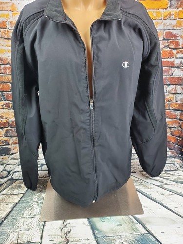 Black Champion Zip Up Lined Windbreaker 