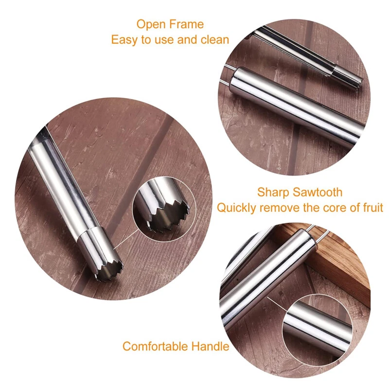 Edelstahl Apfelentkerner Apfelausstecher Obst Fruchtentkerner Entkerner Remover - Bild 3 von 4