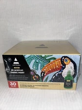 ARTEZA Premium 3D Acrylic Fabric Paint, Vibrant Colors, 30 Count - Brand New!