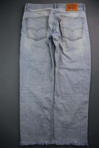 Men's 2016 Levi's 514 Jeans Straight Fit Light Wash Raw Hem Sz 30x30 (Msr 31x26) - Imagen 8 de 10