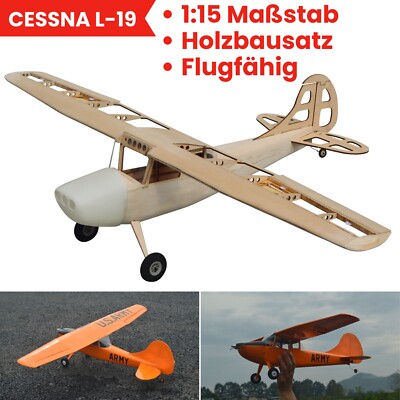Cessna L-19 Bird Dog Modellflugzeug Kit 1:15 Holzbausatz selber bauen RC Modell