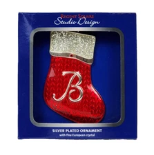 Regent Square Studio Design "B" Initial Silver Plated Christmas Ornament