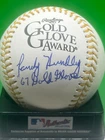 RANDY HUNDLEY  CHICAGO CUBS  1967 GOLD GLOVE  SIGNED OML GOLD GLOVE BASEBALL