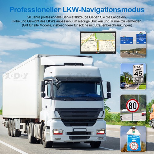 XGODY 7 Zoll GPS Navigationsgerät Wohnmobil PKW Navi LKW Navigation TypeC TF FM - Bild 8 von 14