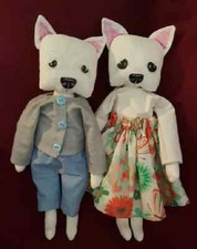 Buy 2 Get the 3rd FREE, PATTERN, Primitive Folk Art Dog Doll, Westie Dog Doll 