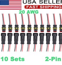10X Car Waterproof Electrical Wire Cable Connector Male Female 2Pin Way Plug Kit