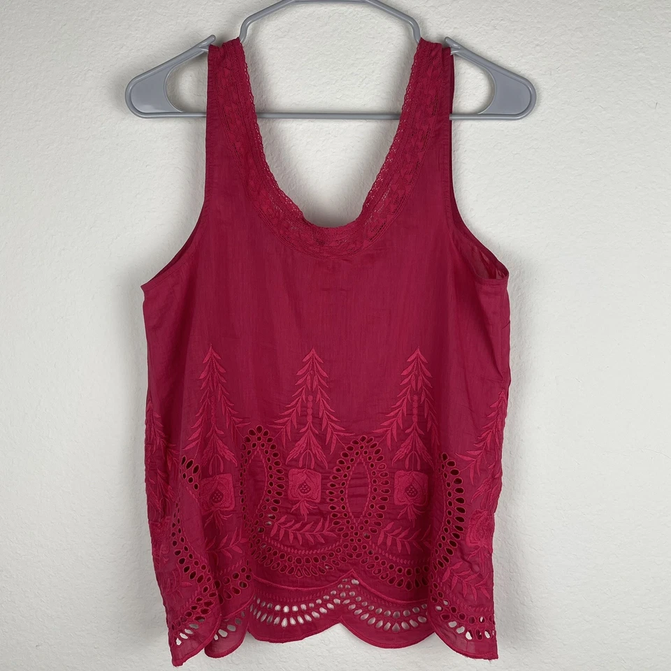 Blusa Joie Rosa Ojales Encaje Cami Talla XS Mezcla Seda Foto 2 de 4