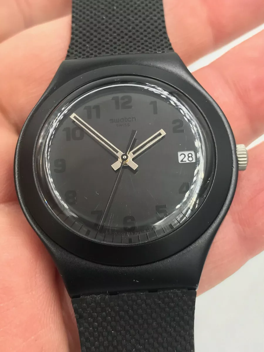 Swatch Watch Irony Black Effect YGB4007 Aluminium Day Good