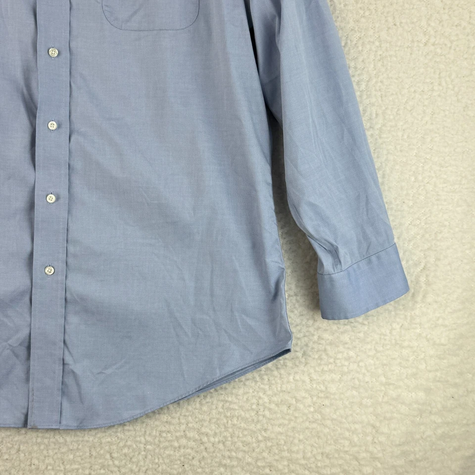 Jos. A. Camisa de vestir Bank abotonada para hombre talla XL azul calce a medida manga larga Foto 3 de 4