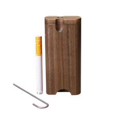 Wooden Dugout Stash Box Self Cleaning Metal One Hitter Tobacco Smoking Kit