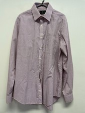M  S MENS COTTON BLEND LS SHIRT IN BURGUNDY SIZE 15 BNWOT S133 
