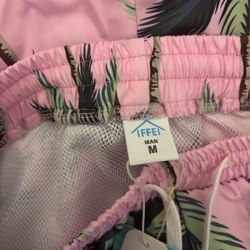 NWT Men's pink palm tree swim trunks SZ M - Picture 2 of 4
