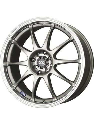 Enkei J10 17x7 5x100 38mm Offset Dia Matte Black w/ Machined Lip Wheel