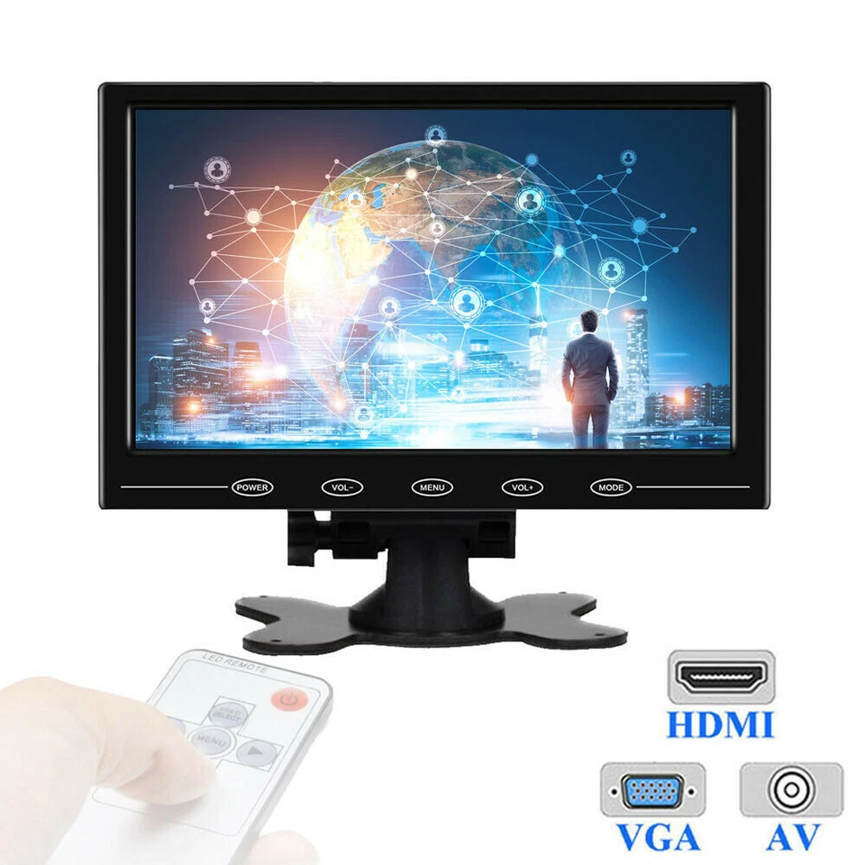 9" LCD Monitor Built-in HDMI AGV AV Speaker for PC TV DVD DVR CCTV Car DSLR PS4 - Image 2 of 4