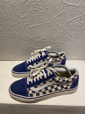 old skool blue checkered vans