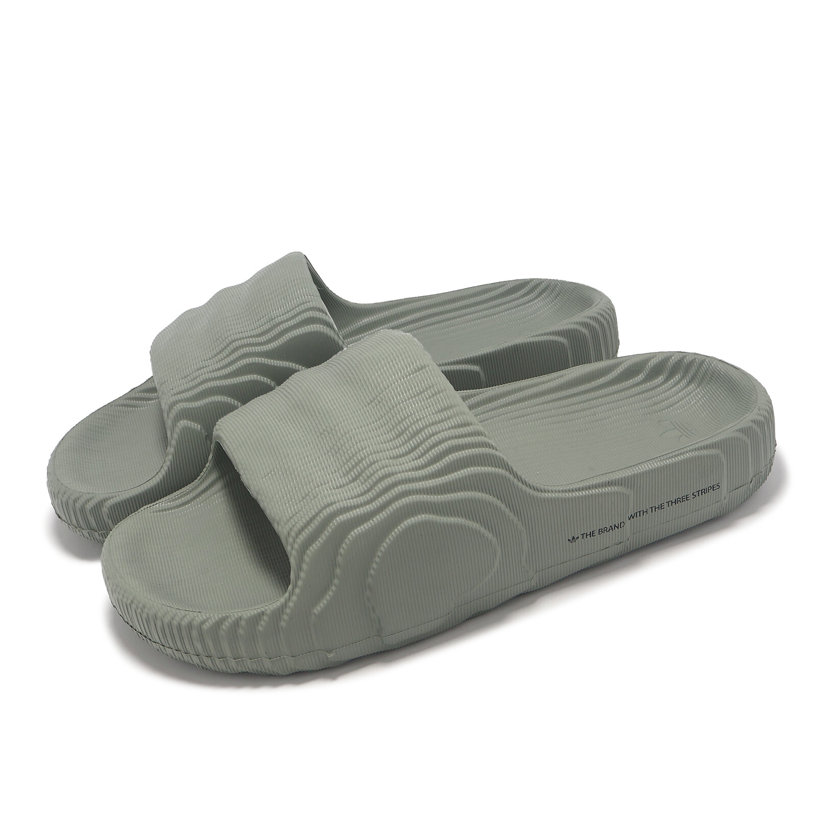 adidas Originals Adilette 22 W Серебристо-зеленые женские сандалии-шлепанцы унисекс IG8264