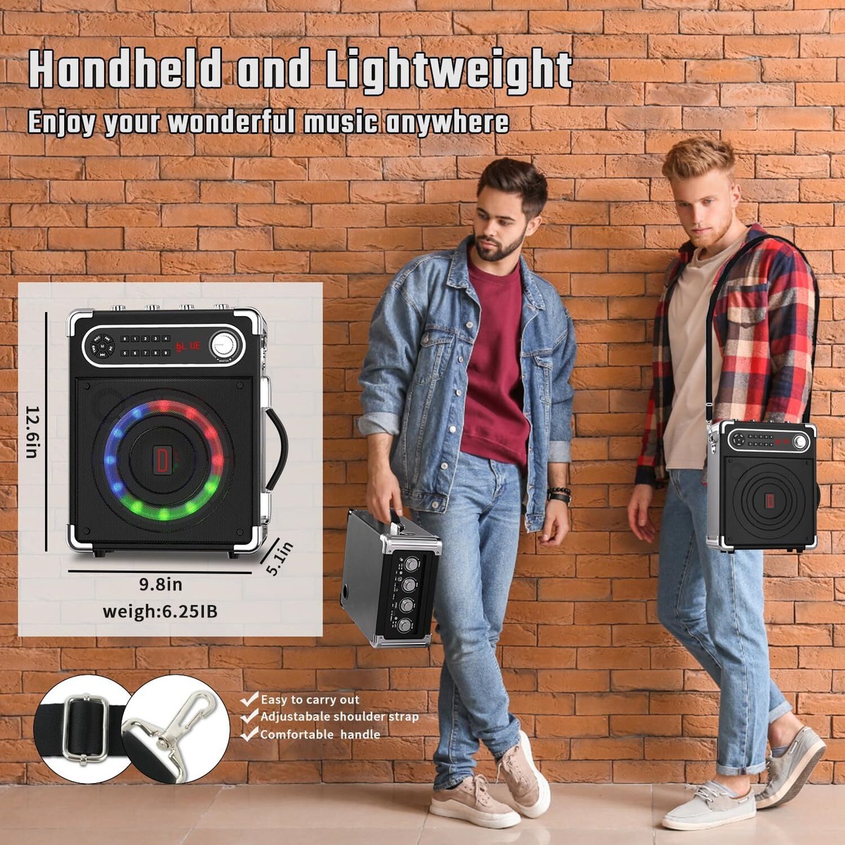 Karaoke Machine with 2 Wireless Microphones,Portable Karaoke Machine with 2 Wireless Microphones,Portable