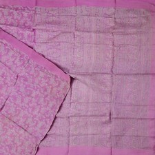 Vintage Pink Sarees 100 Pure Silk Printed Indian Sari 5YD Soft Craft Fabric