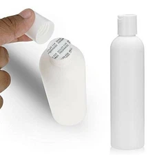 6pcs Empty White HDPE Bottle 8oz - Bullet Round Plastic Bottles - 24/410 Neck...