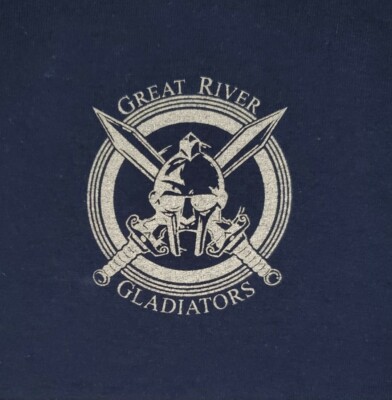 Great River Gladiators Football Team T-Shirt, Short Sleeve Crew Cotton 2XL-4XL