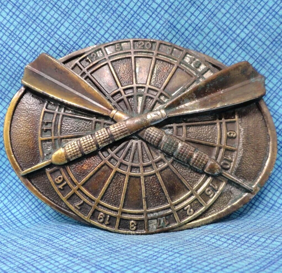 Darts Board Belt Buckle Bar Pub Monger Deming Cork Vtg 80s Bergamot .MMR861 - Image 2 of 4