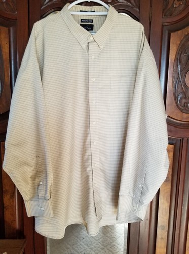 4XL Bill Blass Cream Yellow Men's Shirt Button Down Wrinkle Resist Open Striping - Picture 16 of 24