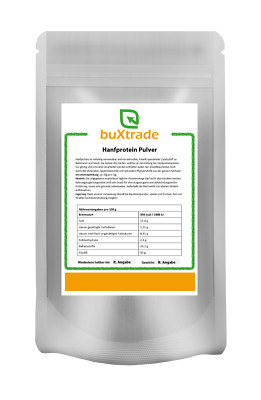 2x 500 g | Hanfprotein Pulver | Pulver | Nahrungsergänzungsmittel | Buxtrade