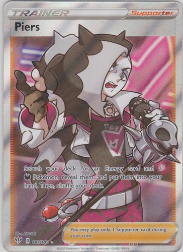 Pokemon TCG SS Darkness Ablaze 187/189 Piers Full Art Rare Card