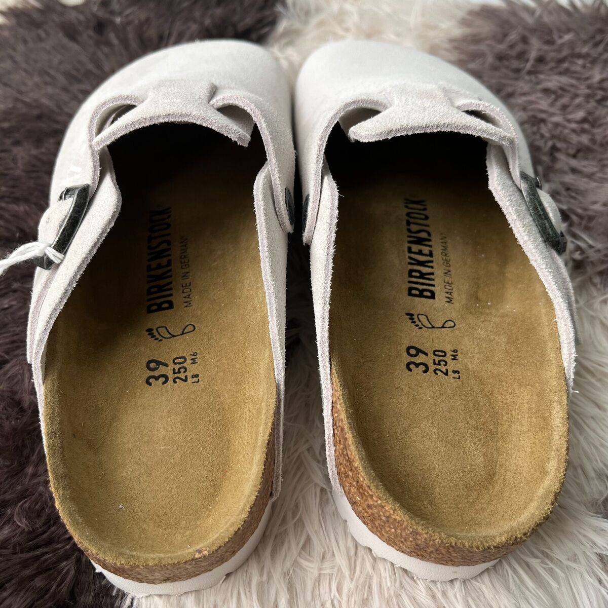 Birkenstock x Stussy Boston Suede Leather Bone Suede Soft Birkenstock x Stussy Boston Suede Leather Bone Suede Soft