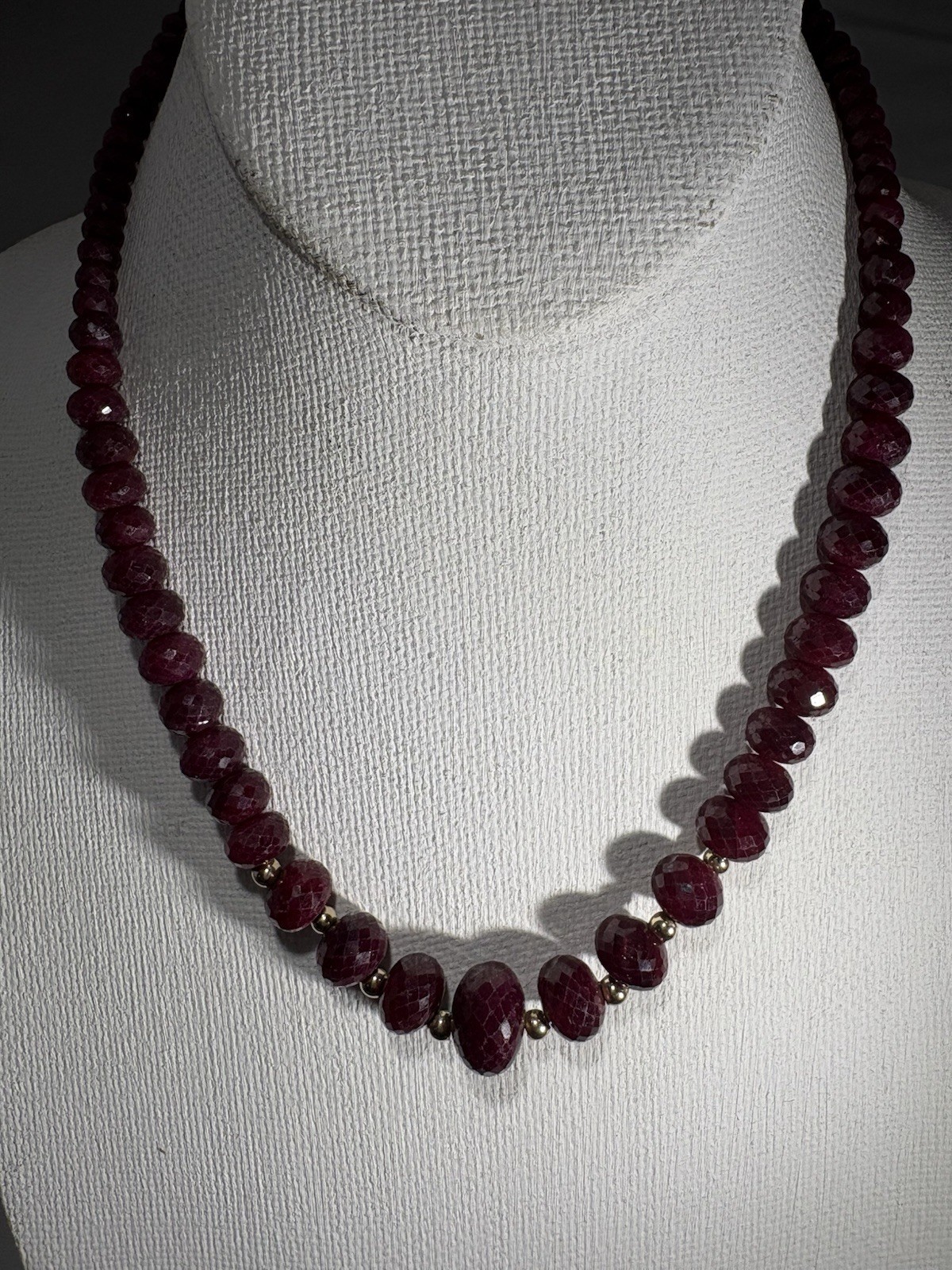 Ruby Necklace 14k yellow gold natural gemstone - image 3