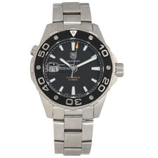Tag Heuer Aquaracer WAJ2110 Steel Watch 45mm Case Black Dial With 20cm Strap