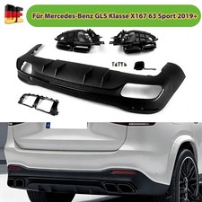 HECKDIFFUSOR + AUSPUFFBLENDEN SCHWARZ F&Uuml;R MERCEDES GLE W167 63 SPORT OPTIK NEU