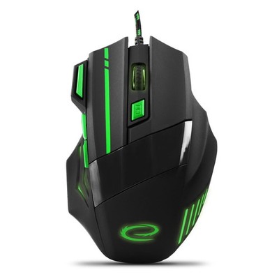 Esperanza-maus mit kabel. gaming-led 7d opt. usb-wolfsgrün