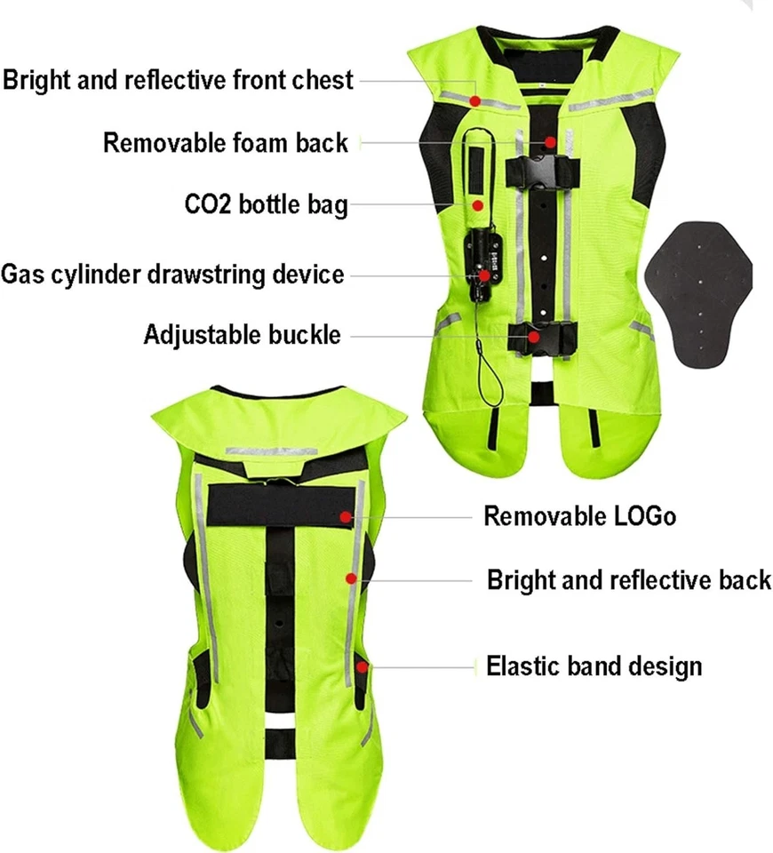 Motorcycle Safety Vest - 0.03S Trigger With Back Protector - XXL - Image 2 of 4