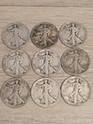 Lot of 9 Walking Liberty Half Dollars 90% Silver *Mixed Dates* — photo 1